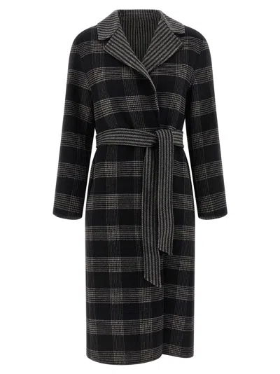 Twinset Reversible Coat With Double Cloth In Black