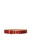 Twinset Reversible Leather Belt In Red