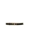 Twinset Logo-buckle Reversible Leather Belt In Black