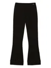 Twinset Rhinestone-embellished Flared Trousers In Black