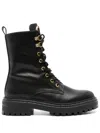 Twinset Rhinestone Embellished Oval T Boots In Black