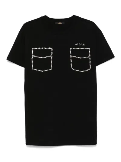 Twinset Rhinestone-embellished T-shirt In Black