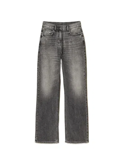 Twinset Rhinestone Five-pocket Jeans In Black