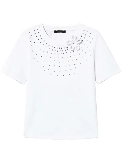 Twinset Rhinestoned T-shirt In White