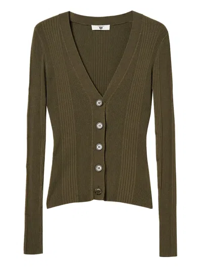 Twinset Rib-knit Button Cardigan In Multi