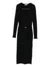 Twinset Ribbed Belt-fastening Dress In Black
