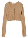 Twinset Ribbed Cardigan In Neutrals