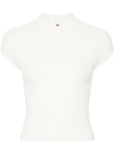 Twinset Ribbed-detail Sweater In White