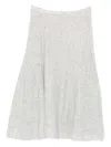 Twinset Twin-set Knee-length Ribbed A-line Skirt In Gray