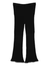 Twinset Ribbed Flared Trousers In Black