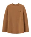 Twinset Ribbed Jewel-embellished Cape In Brown