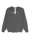 Twinset Twin-set Relaxed-fit Top With Deep V-neckline In Gray