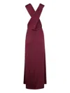 Twinset Ribbed Knit Dress Burgundy In Pink
