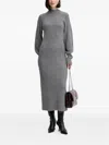 Twinset Ribbed-knit Dress In Gray