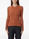 Twinset Ribbed-knit Jumper In Brown