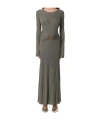 Twinset Ribbed-knit Maxi Dress In Gold