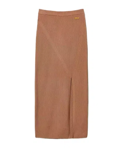 Twinset Ribbed-knit Midi Skirt