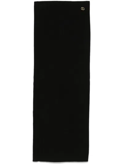 Twinset Ribbed-knit Midi Skirt In Black