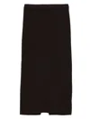 Twinset Ribbed Knit Midi Skirt With Subtle Back Slit In Brown