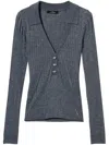 Twinset Ribbed-knit Top In Grey