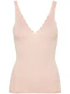 Twinset Ribbed Knit Top In Pink