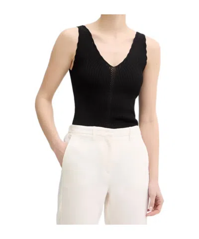 Twinset Scalloped-edge Top In Black