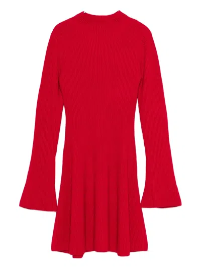 Twinset Ribbed Mini Dress In Red