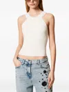 Twinset Ribbed Racer-neck Top In White
