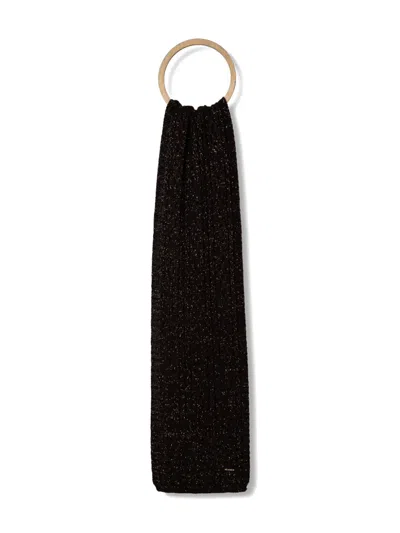 Twinset Ribbed Scarf In Black