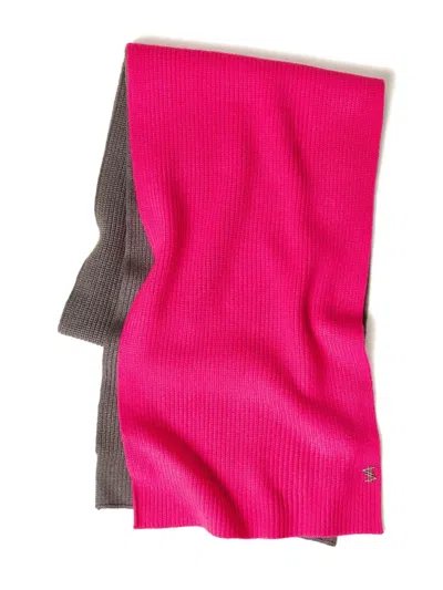Twinset Ribbed Scarf In Pink