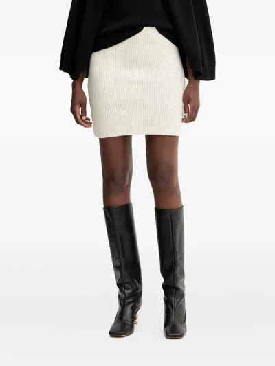 Twinset Ribbed Skirt In White
