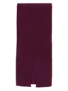 Twinset Ribbed Split Skirt In Burgundy