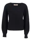 Twinset Ribbed Sweater In Black