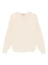 Twinset Ribbed Sweater In Neutral