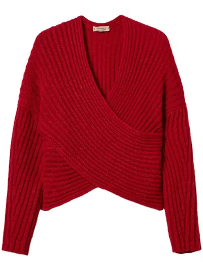 Twinset Ribbed Sweater In Red
