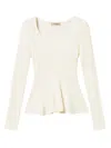 Twinset Ribbed Sweater In White