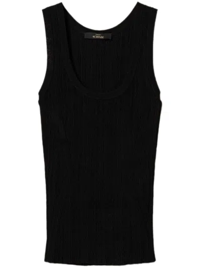 Twinset Ribbed Tank Top In Black