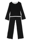 Twinset Kids Set Top E Pantaloni A Coste In Black
