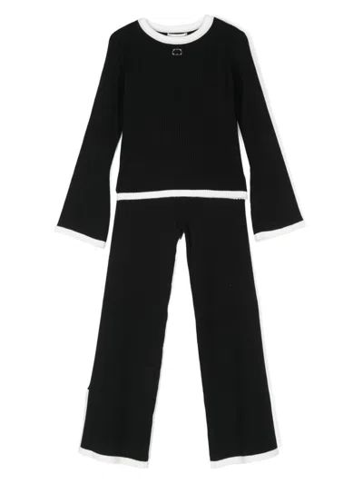 Twinset Kids Set Top E Pantaloni A Coste In Nero