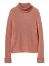 Twinset Ribbed Turtleneck Jumper In Pink