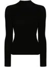 Twinset Mock-neck Ribbed Jumper In Black