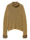 Twinset Ribbed Turtleneck Sweater In Brown
