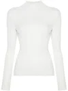 Twinset Ribbed Turtleneck Sweater In White