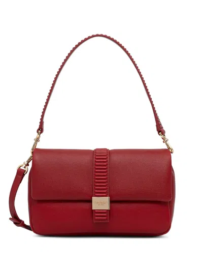 Twinset Ribbed-detail Shoulder Bag In Red