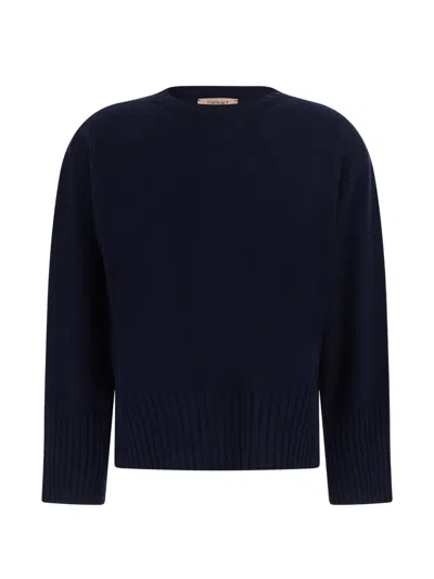 Twinset Ribbed-knit Cashmere Sweater In Black