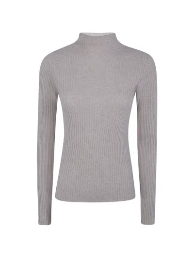 Twinset Ribbed-knit Lurex Sweater In Neutral