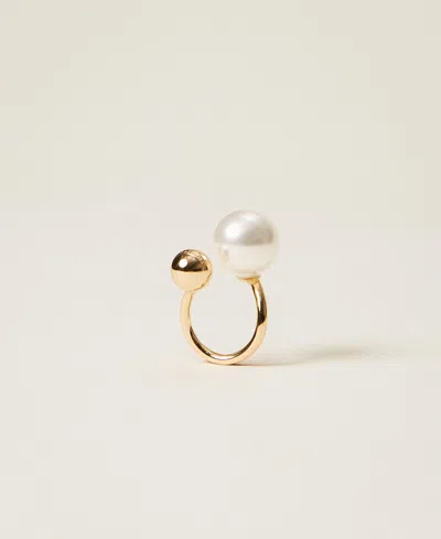 Twinset Bague Avec Perle In Gold