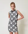 Twinset Robe Courte Avec Broderie De Sequins In Black