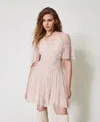 Twinset Robe Courte « Isola Bella » En Dentelle In Neutral