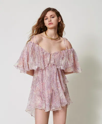 TWINSET ROBE COURTE « PANAREA » EN CRÉPON DE SOIE